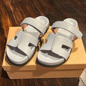 Bibi Lou Cutout Slide Sandals - baby blue